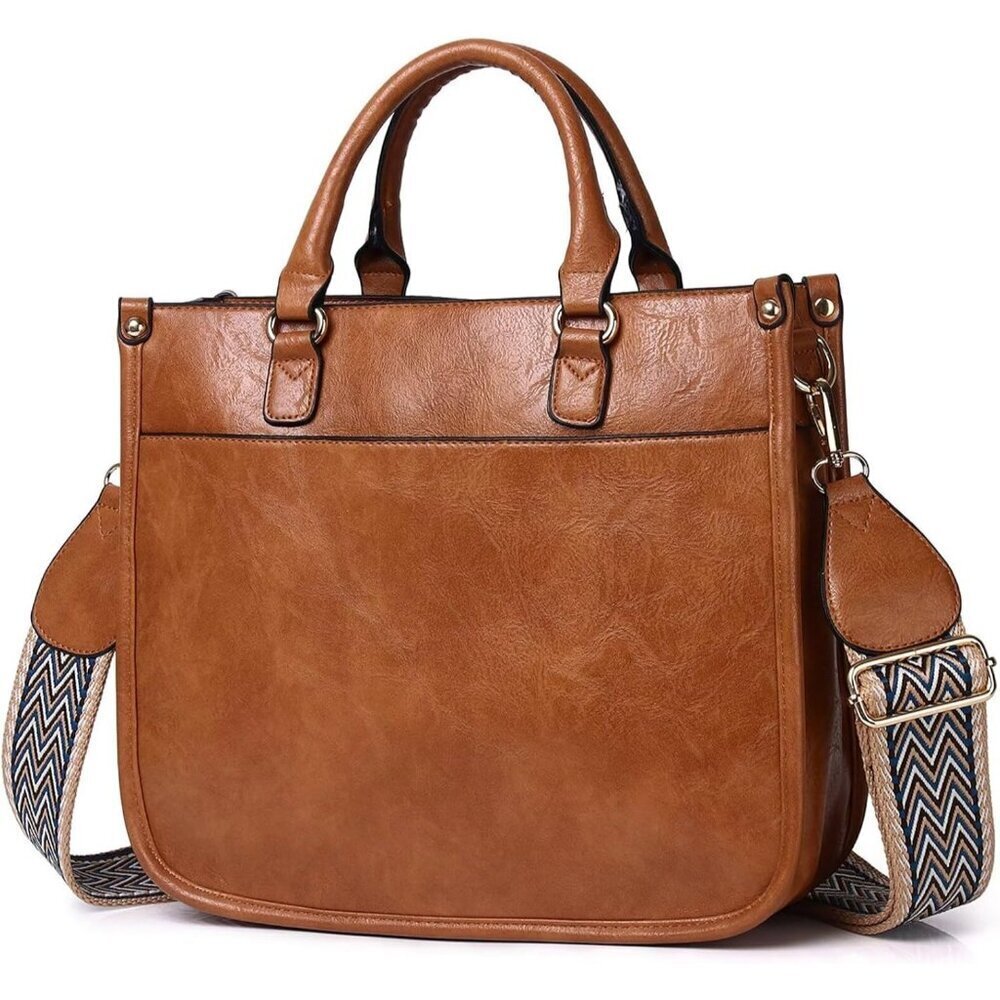 Women’s New Brown Leather Purse Zipped Pockets Crossbody Bag and Shoulder Bag